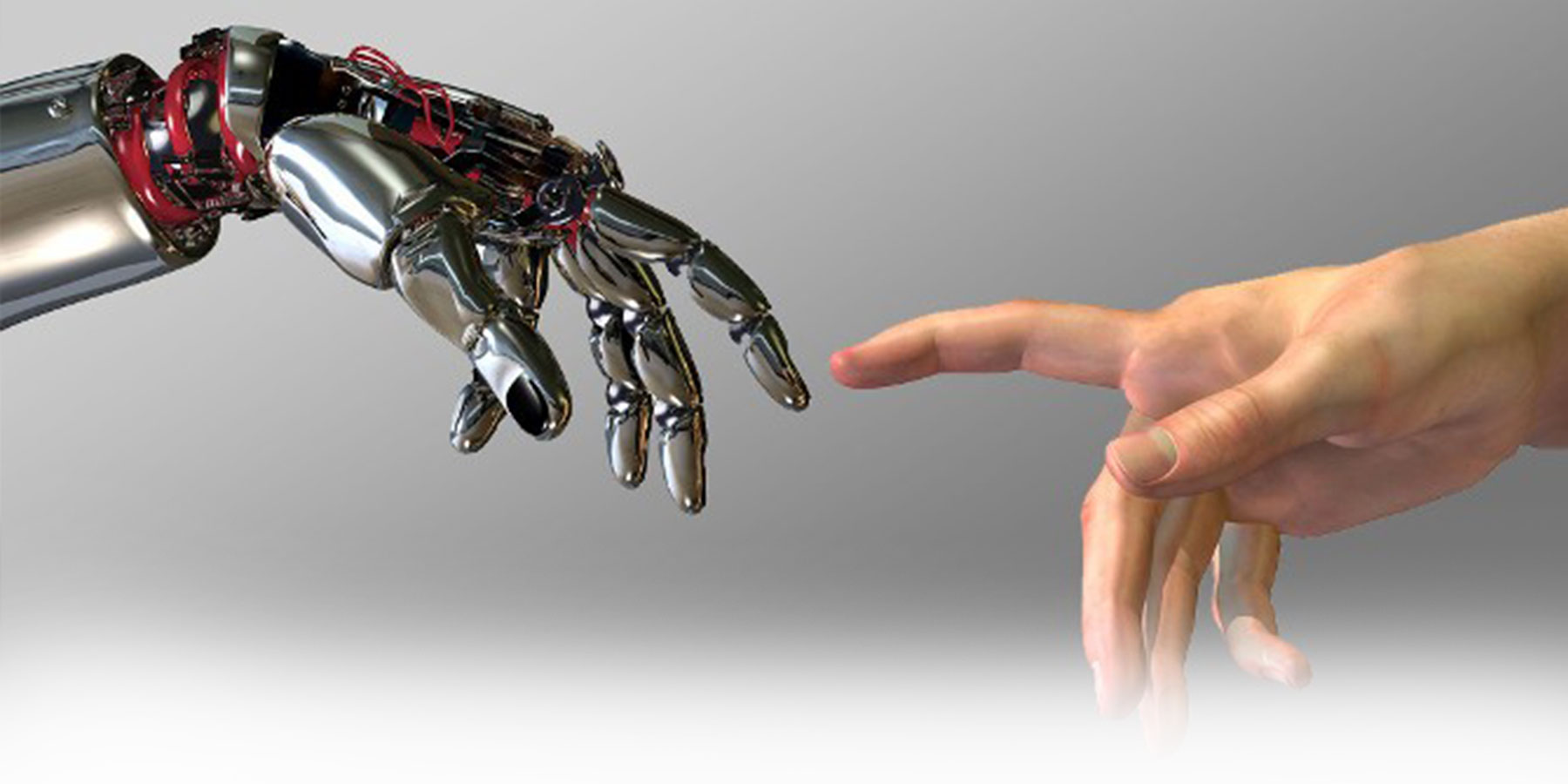 robot touches human hand